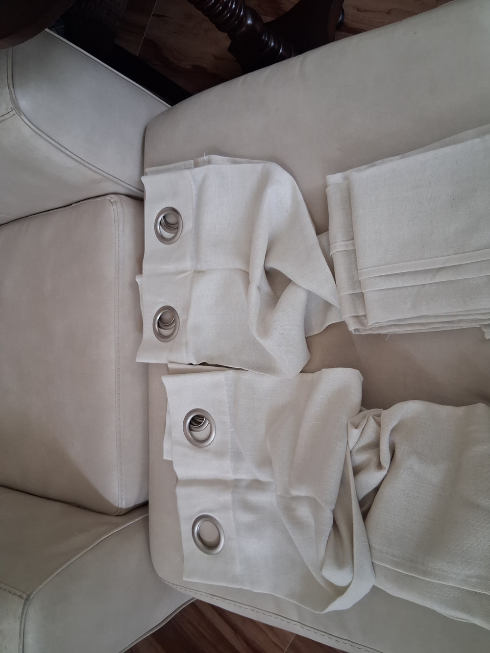 Neutral Ivory Grommet Curtain Panels - Stylish Light-Filtering Drapes